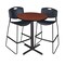 Cain Cain Caf e Table & Chair Sets, 30 W, 30 L, 42 H, Cherry TCB30RNDCH4495BK - alternate 1